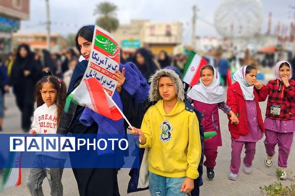 راهپیمایی یوم الله ۲۲ بهمن در شهرستان باشت با حضور گرم مردم