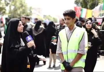 پیشتازی که در مسیر خیابان اربعین یاور طبیعت بودند
