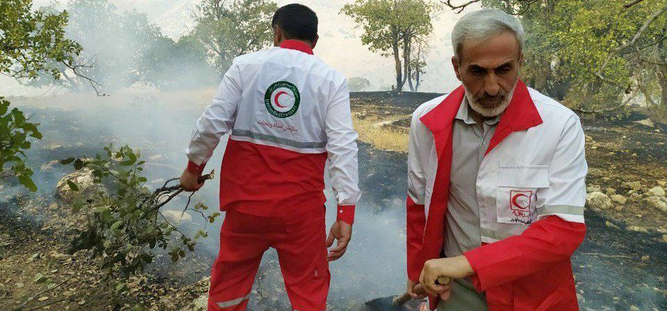 مهار آتش‌سوزی مراتع دشت هلن دهستان مشایخ 