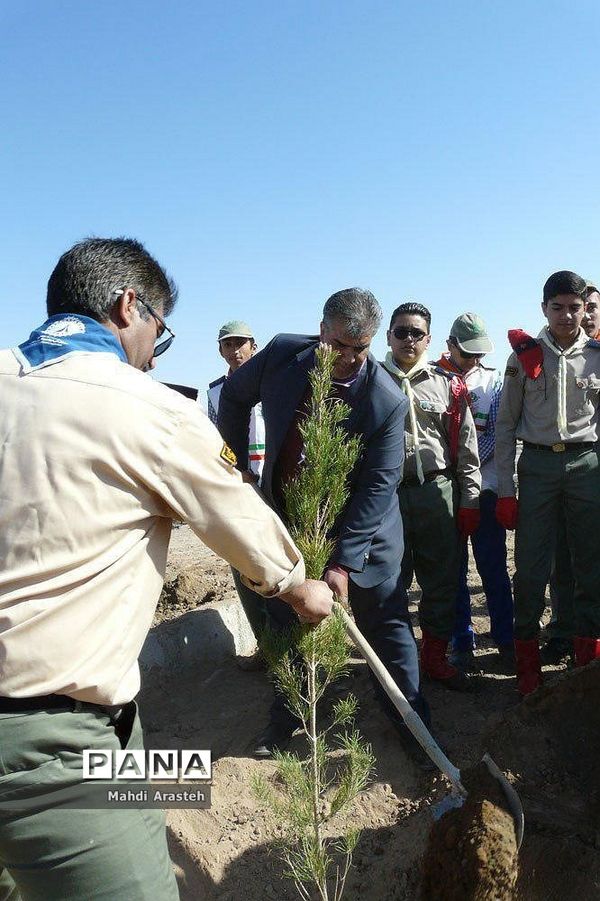 روز درختکاری دربوستان شهدای گمنام روستای حاجی آباد شهرستان بیرجند