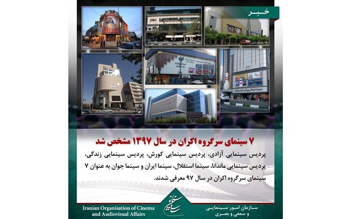 سینماهای سرگروه اکران در سال 1397 مشخص شد