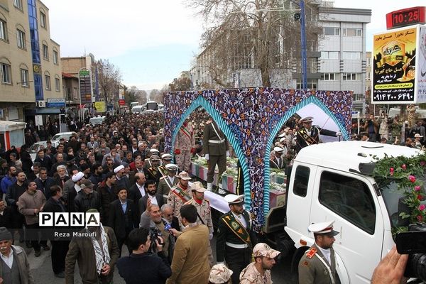 آیین باشکوه تشییع پیکر مطهر ۴ شهید گمنام دوران دفاع مقدس