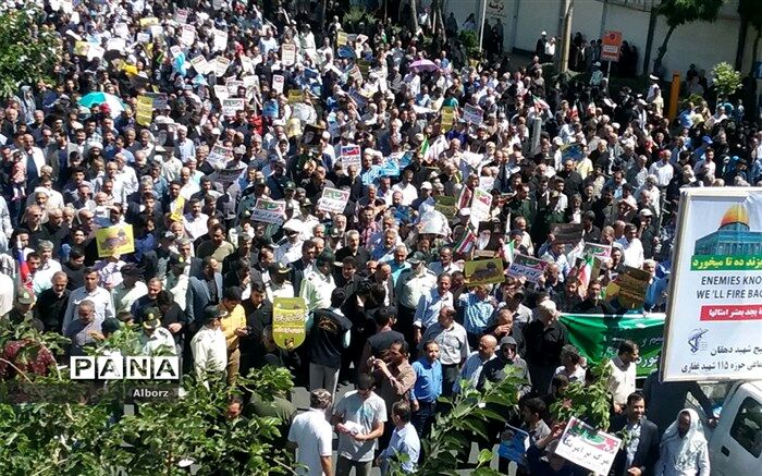 فریاد "مرگ بر اسرائیل" در البرز طنین انداز شد