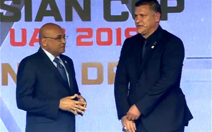 حضور علی دایی به عنوان میهمان ویژه قرعه‌کشی جام ملتهای آسیا