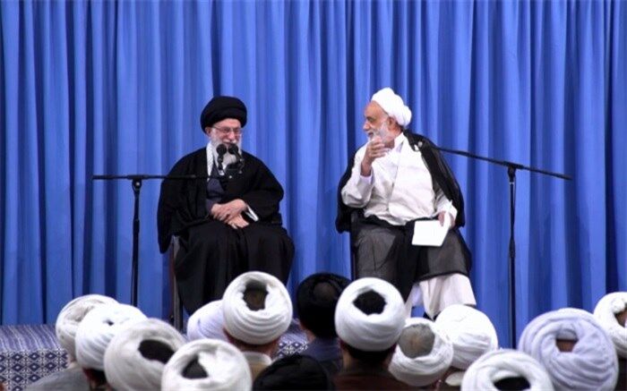 سخنرانی حجت‌الاسلام‌ قرائتی در جلسه درس خارج فقه رهبر انقلاب اسلامی