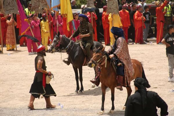 مراسم خیمه سوزی هیات «خیام الحسین» در قم