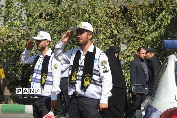 وداع باشکوه عزاداران حسینی با پیکر مطهر شهیدان هشت سال دفاع مقدس