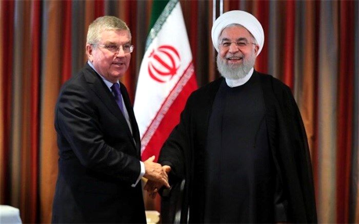 روحانی در دیدار با باخ: علی‌رغم استقلال فدراسیون‌ها از دولت، همواره حامی ورزش و ورزشکاران کشورمان هستیم