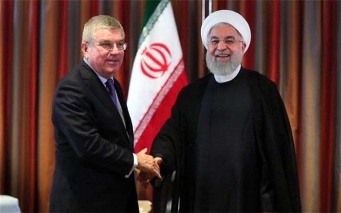 روحانی در دیدار با باخ: علی‌رغم استقلال فدراسیون‌ها از دولت، همواره حامی ورزش و ورزشکاران کشورمان هستیم