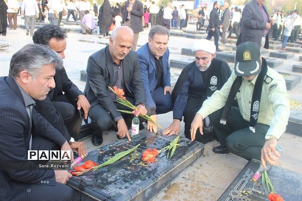 مراسم عطر افشانی گلزار شهدا، گرامیداشت هفته نیروی انتظامی  دراسلامشهر