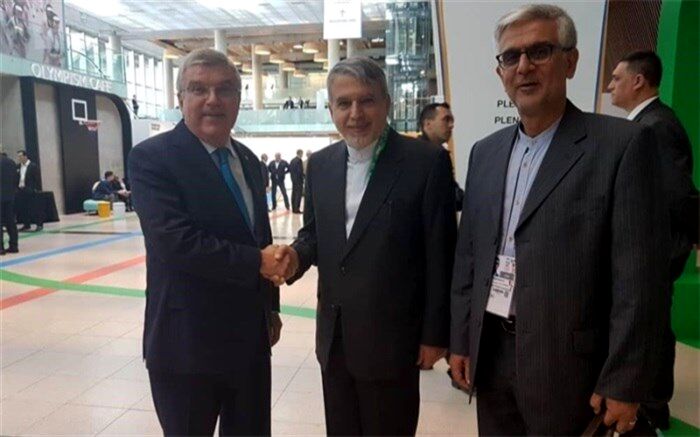 در حاشیه المپیک نوجوانان؛ صالحی امیری با رئیس کمیته بین‌المللی المپیک دیدار کرد