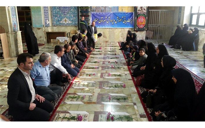 تجدید میثاق مدیر آموزش و پرورش و معلمان تربیت بدنی شهرستان سمنان با شهدا
