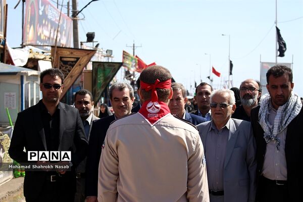 بازدید مدیرکل آموزش و پرورش خوزستان از موکب عشاق الحسین(ع) سازمان دانش آموزی در مرز شلمچه