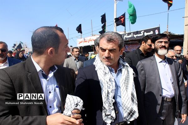 بازدید مدیرکل آموزش و پرورش خوزستان از موکب عشاق الحسین(ع) سازمان دانش آموزی در مرز شلمچه