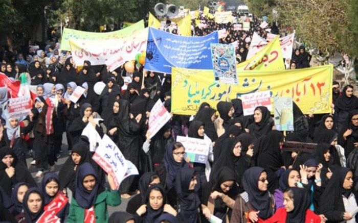 طنین فریاد "مرگ برآمریکا و اسرائیل" در آسمان دیار قومس