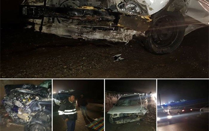 تصادف شاخ به شاخ دو خودرو در هراز