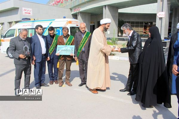 دیدار خادمان مسجد مقدس جمکران قم از بیماران بیمارستان شهدای خلیج فارس بوشهر