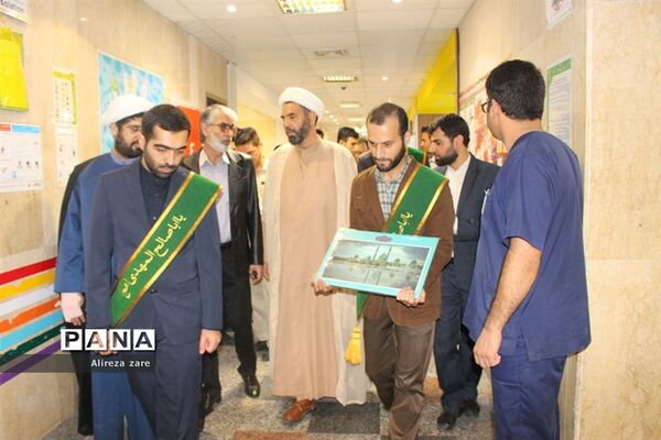 دیدار خادمان مسجد مقدس جمکران قم از بیماران بیمارستان شهدای خلیج فارس بوشهر
