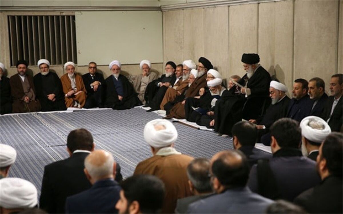 حضور رهبر معظم انقلاب  در مراسم ترحیم آیت‌الله هاشمی شاهرودی