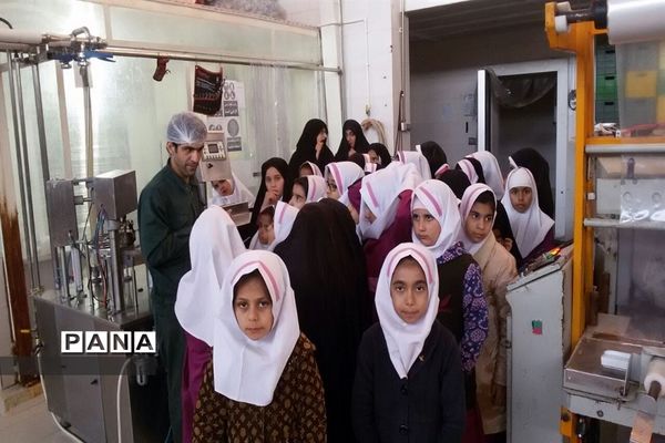بازدید دانش‌آموزی از کارخانه  فرآورده‌های لبنی پدنک بشرویه