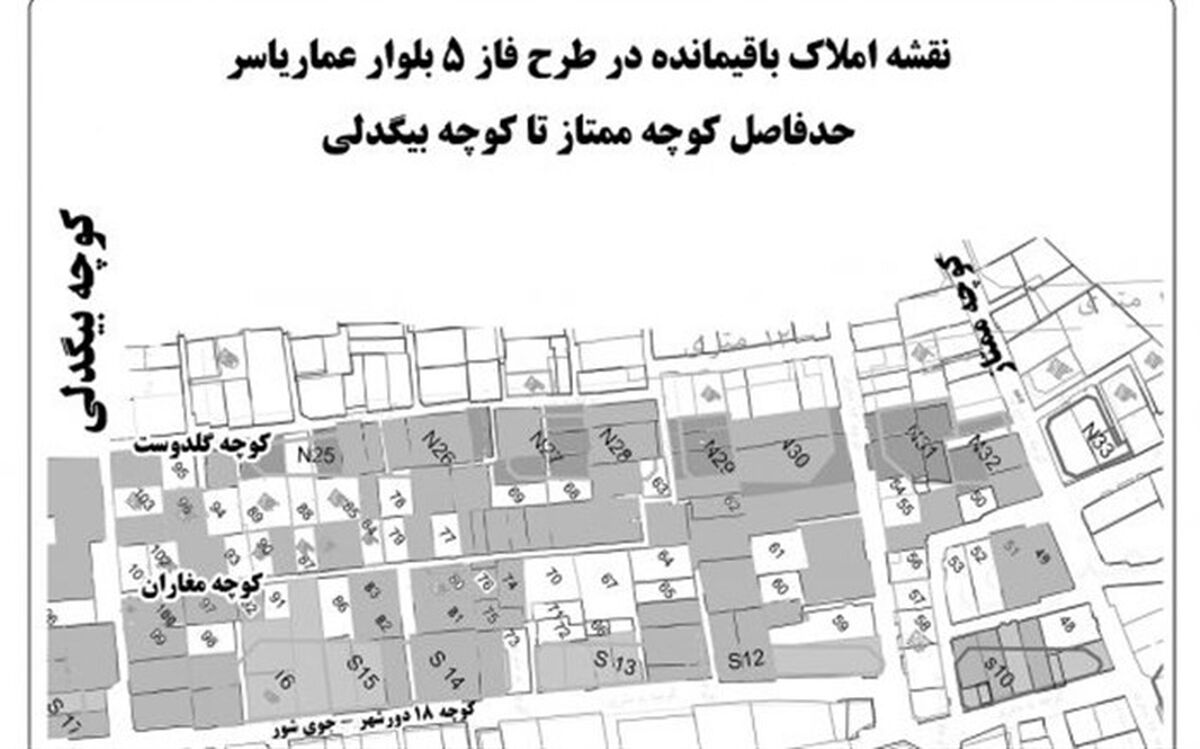 اخطار شهرداری به مالکان املاک باقیمانده در فاز ۵ بلوار عمار یاسـر