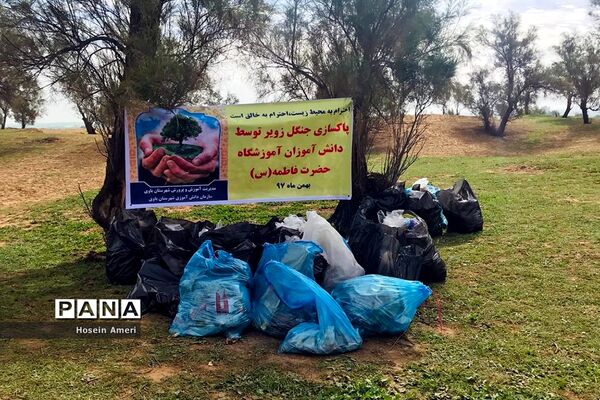 پاکسازی جنگل زویر به همت پیشتازان دختر باوی
