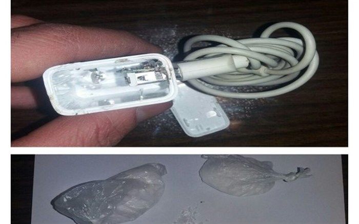 کشف مواد مخدر شیشه از داخل شارژر موبایل