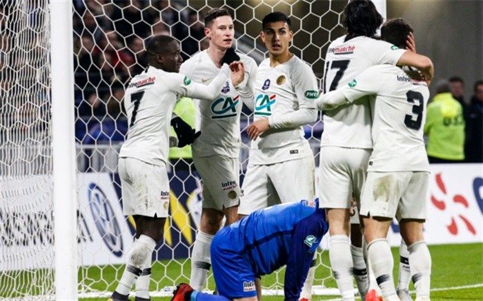 جام حذفی فرانسه؛ تیم دسته دومی برای پولدارها دردسرساز شد