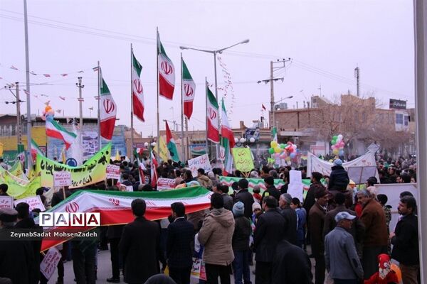 مراسم راهپیمایی 22 بهمن  در شهرستان بشرویه  خراسان جنوبی