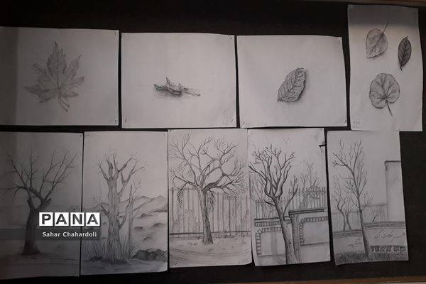 برگزاری نمایشگاه هنرهای تجسمی و گرافیک در هنرستان تهذیب همدان