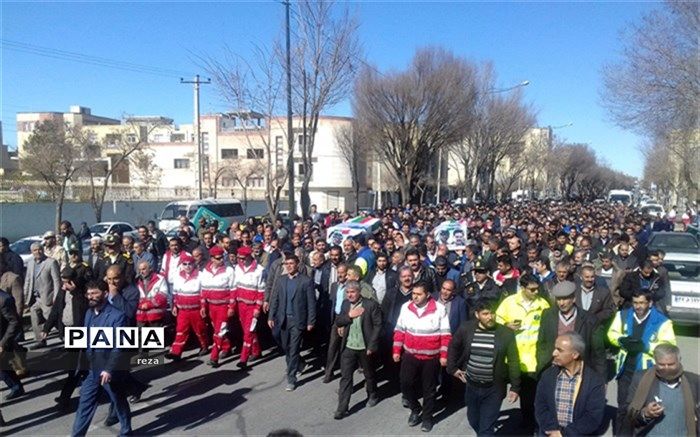 تشییع پیکر شهدای خدمت فوریت های پزشکی استان چهارمحال بختیاری