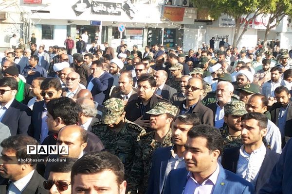 تشییع پیکر سه شهید گمنام در بوشهر-1