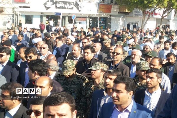 تشییع پیکر سه شهید گمنام در بوشهر-1