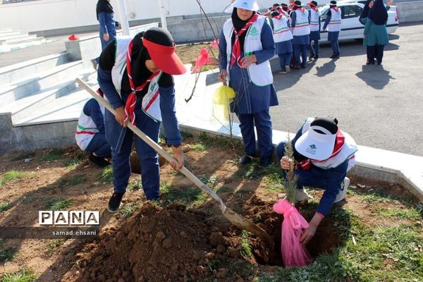 آیین برگزاری جشن تولد زمین (درختکاری) مدرسه مصلی نژاد یاسوج