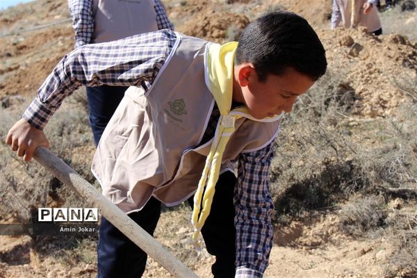 درختکاری دانش‌آموزان پیشتاز در بیمارستان پیوند اعضاء شیراز