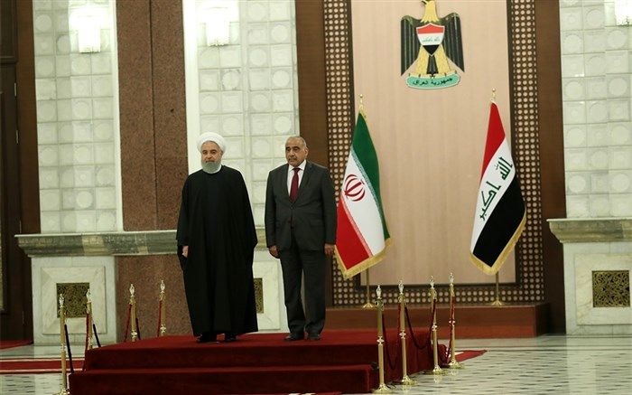 استقبال رسمی عادل عبدالمهدی از رئیس جمهوری اسلامی ایران