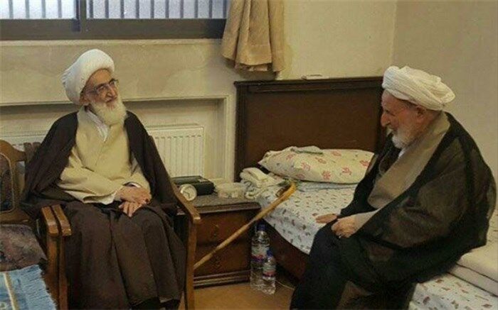 دیدار آیات عظام نوری همدانی و یزدی در شب میلاد امیرالمومنین