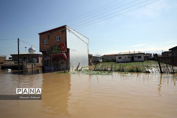 مناطق سیل‌زده آق‌قلا و روستاهای اطراف
