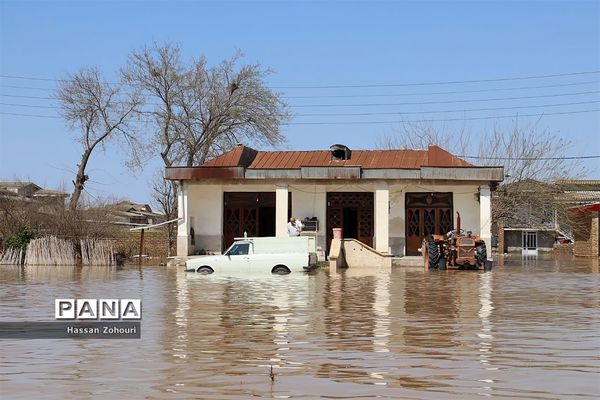 مناطق سیل‌زده آق‌قلا و روستاهای اطراف