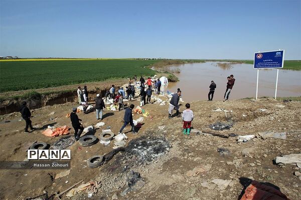 مناطق سیل‌زده آق‌قلا و روستاهای اطراف