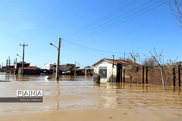 مناطق سیل‌زده آق‌قلا و روستاهای اطراف