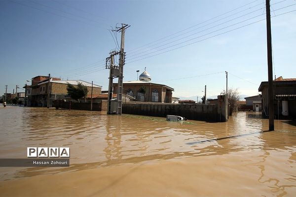 مناطق سیل‌زده آق‌قلا و روستاهای اطراف