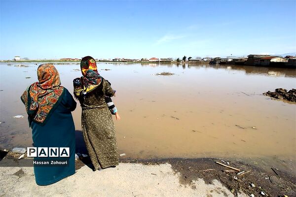 مناطق سیل‌زده آق‌قلا و روستاهای اطراف