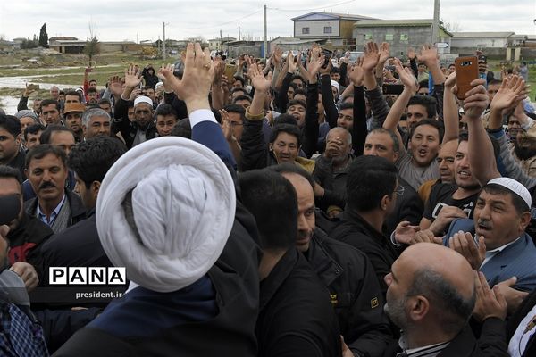بازدید رئیس جمهوری از مناطق سیل زده  استان گلستان