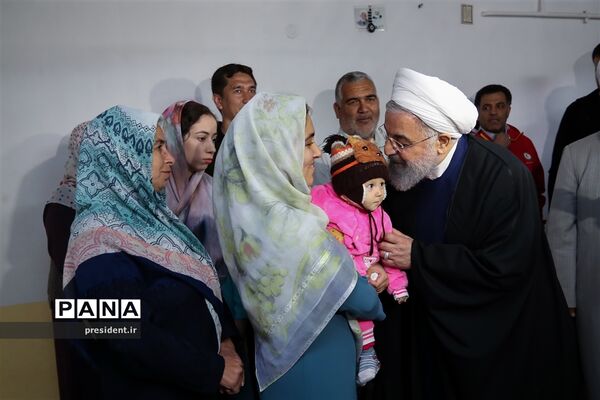 بازدید رئیس جمهوری از مناطق سیل زده  استان گلستان