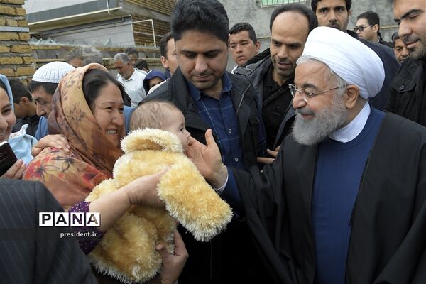 بازدید رئیس جمهوری از مناطق سیل زده  استان گلستان
