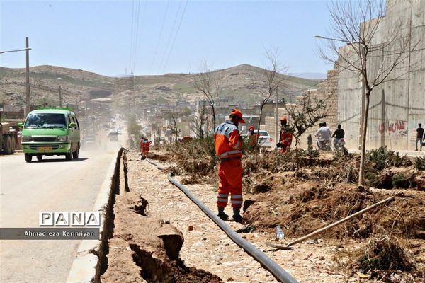 پاکسازی آثار تخریبی سیل در شیراز