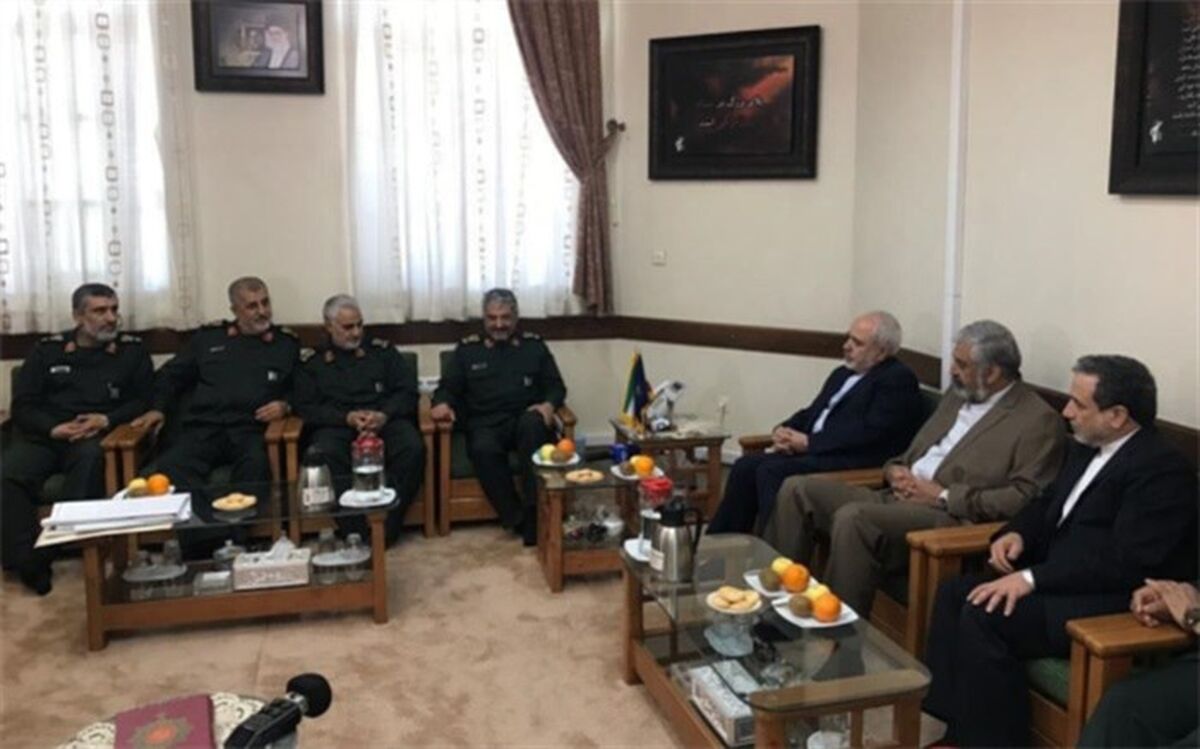 ظریف باقاسم سلیمانی و  فرماندهان سپاه دیدار کرد