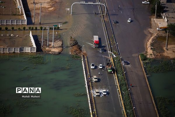 تصاویر هوایی از مناطق سیل زده استان خوزستان