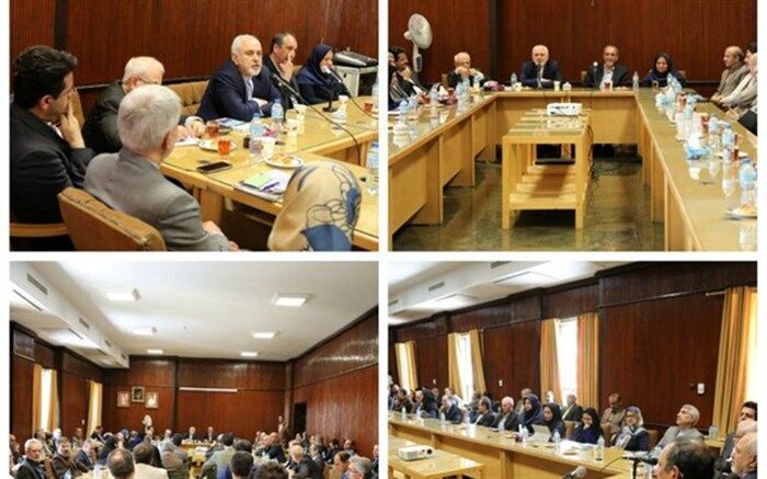 دیدار ظریف با اعضای هیات علمی دانشکده حقوق و علوم سیاسی دانشگاه تهران
